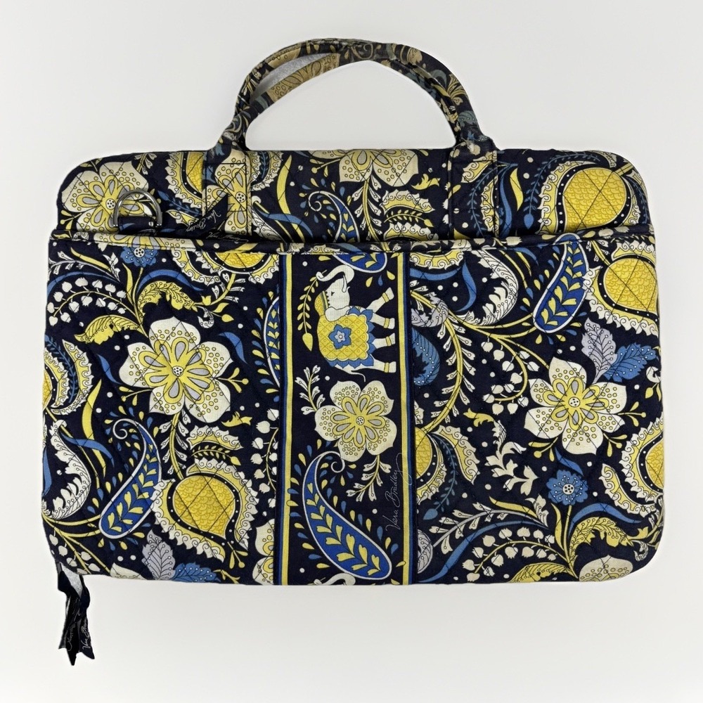 Vera Bradley Ellie Womens Handbag Multicolor Paisley Floral Portfolio Laptop Bag